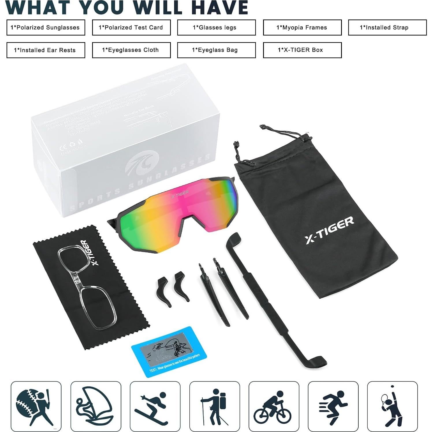 Gafas de Sol X-TIGER Polarizadas UV400 para Deportes