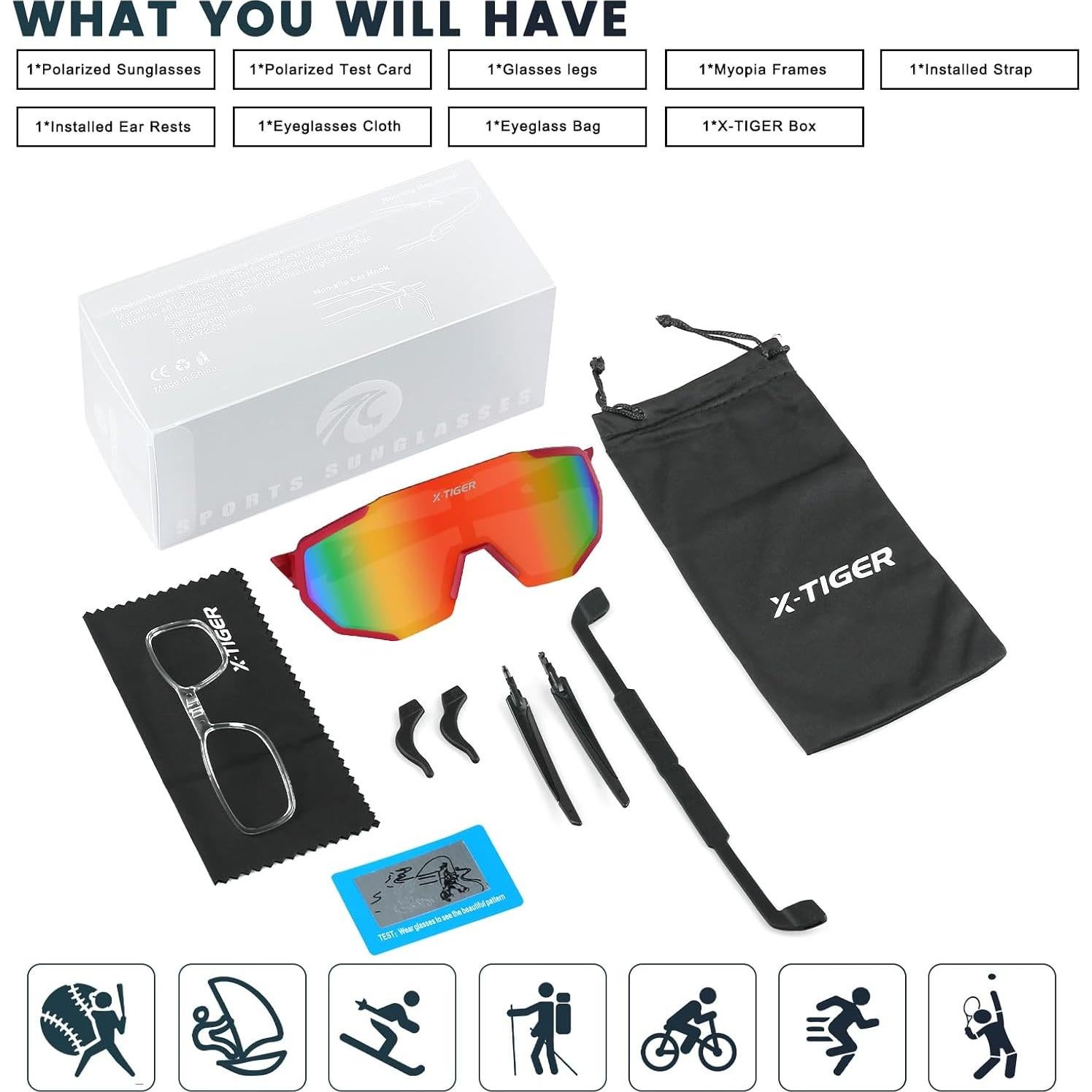 Gafas de Sol X-TIGER Jpc-d Polarizadas UV400 Rojo