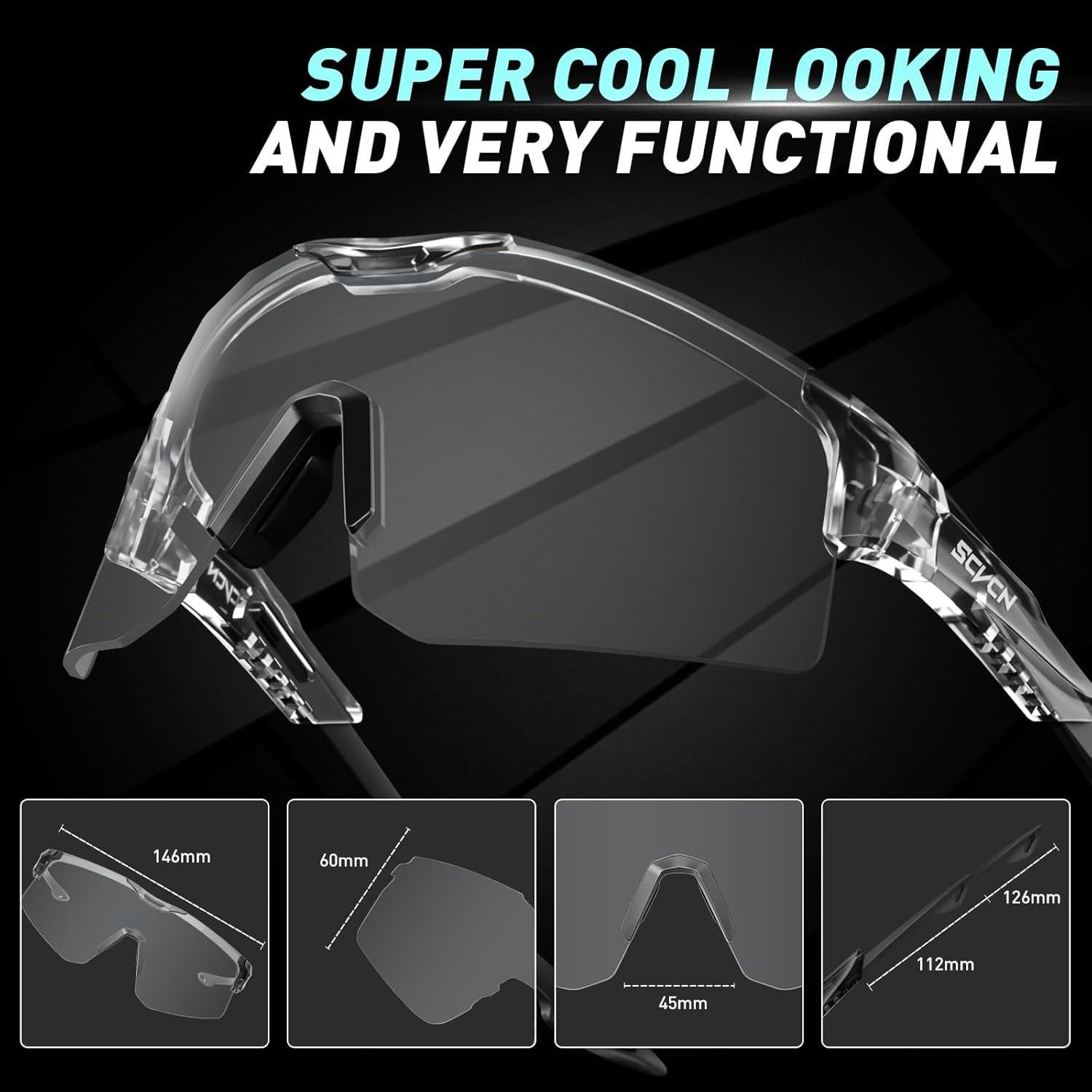 Gafas de Ciclismo KAPVOE Fotoquímicas UV400 Ajustables