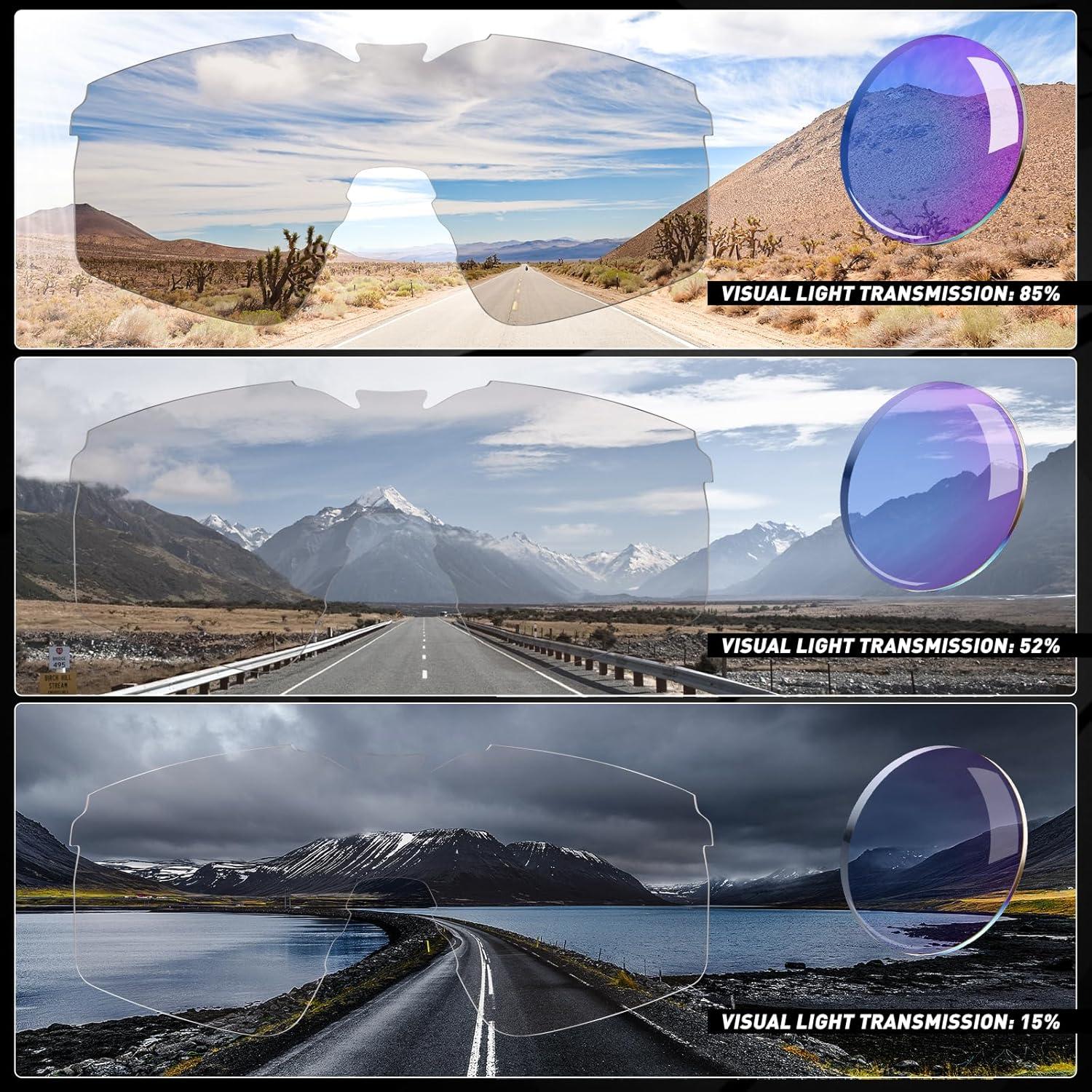 Gafas de Ciclismo KAPVOE Fotoquímicas UV400 Ajustables