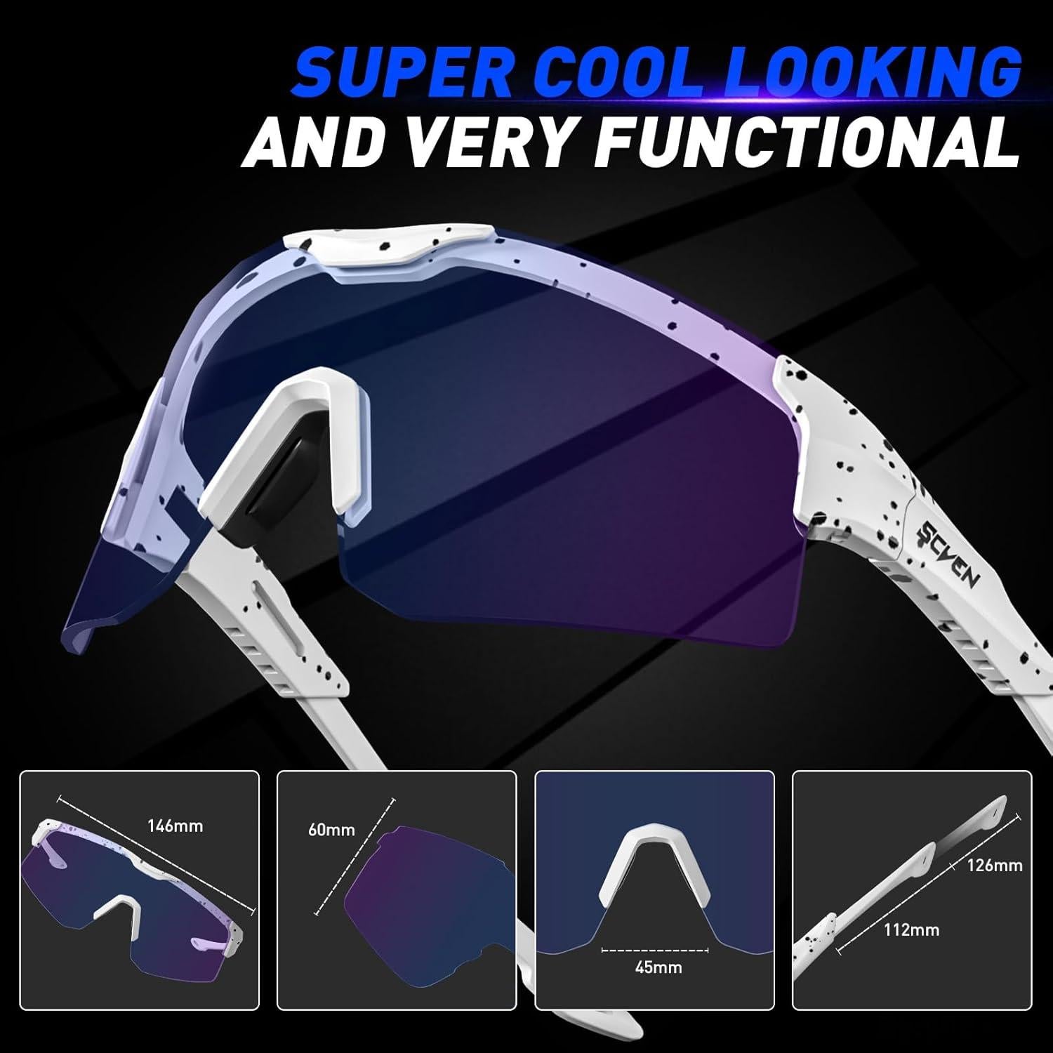 Gafas de Ciclismo KAPVOE Fotoquímicas UV400 Ajustables