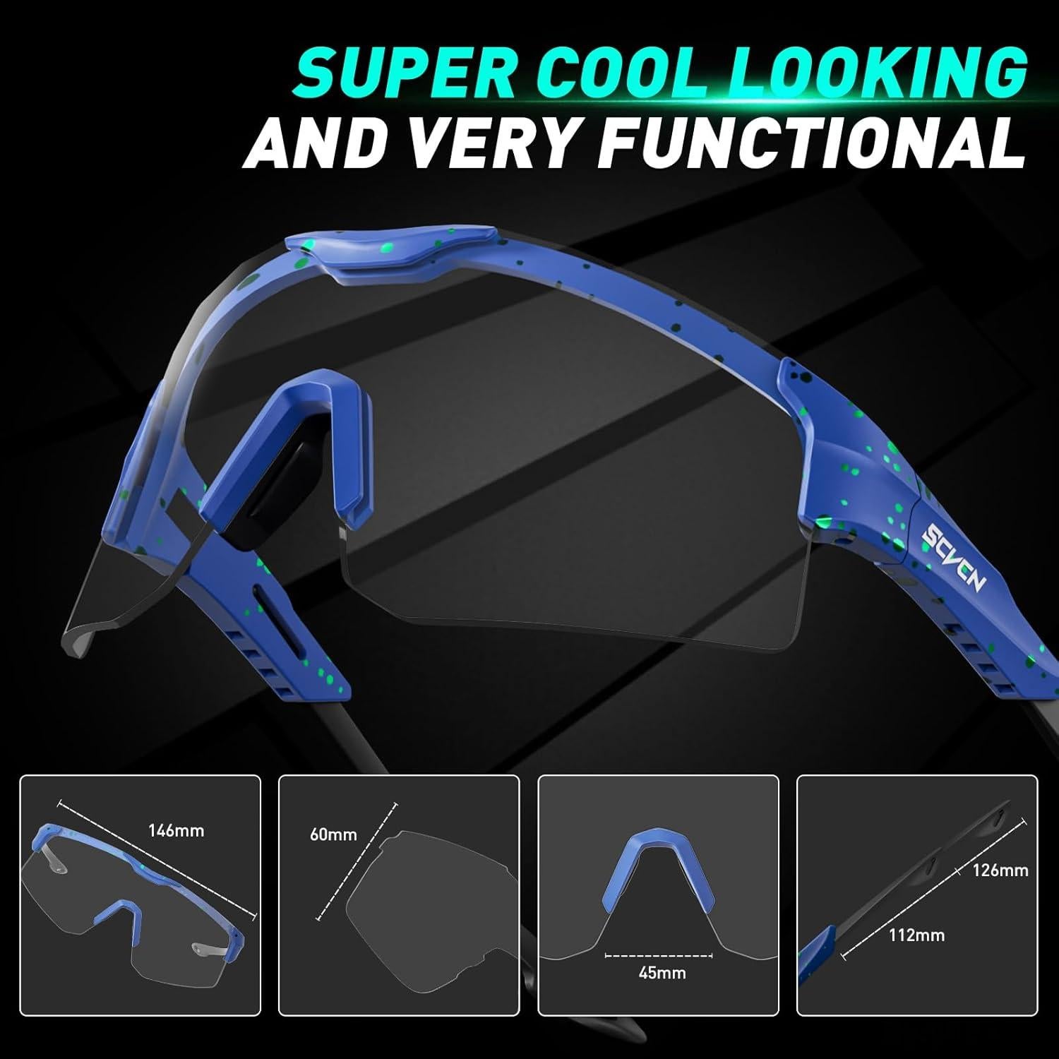 Gafas de Ciclismo KAPVOE Fotoquímicas UV400 Ajustables