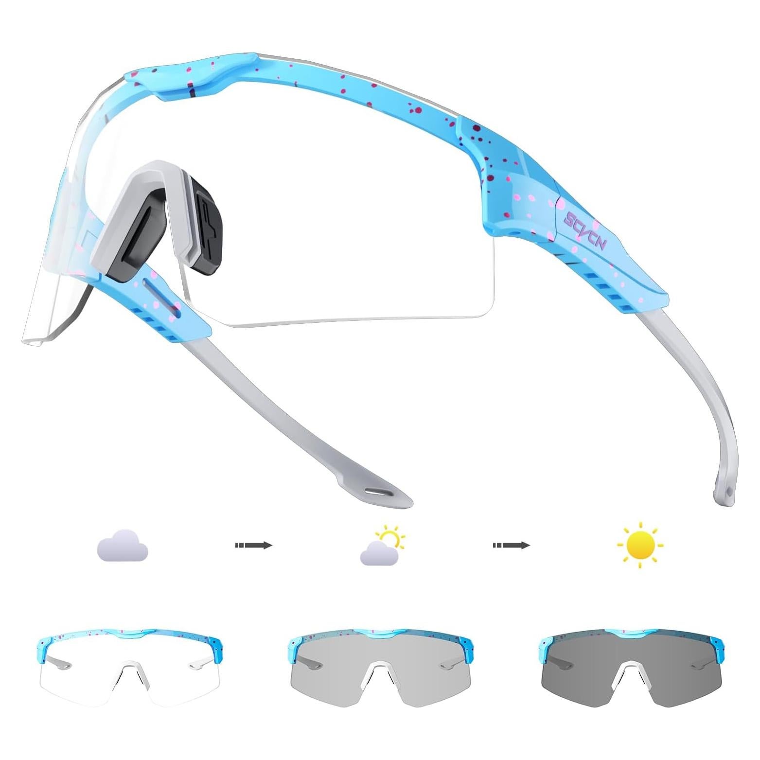 Gafas de Ciclismo KAPVOE Fotoquímicas UV400 Ajustables