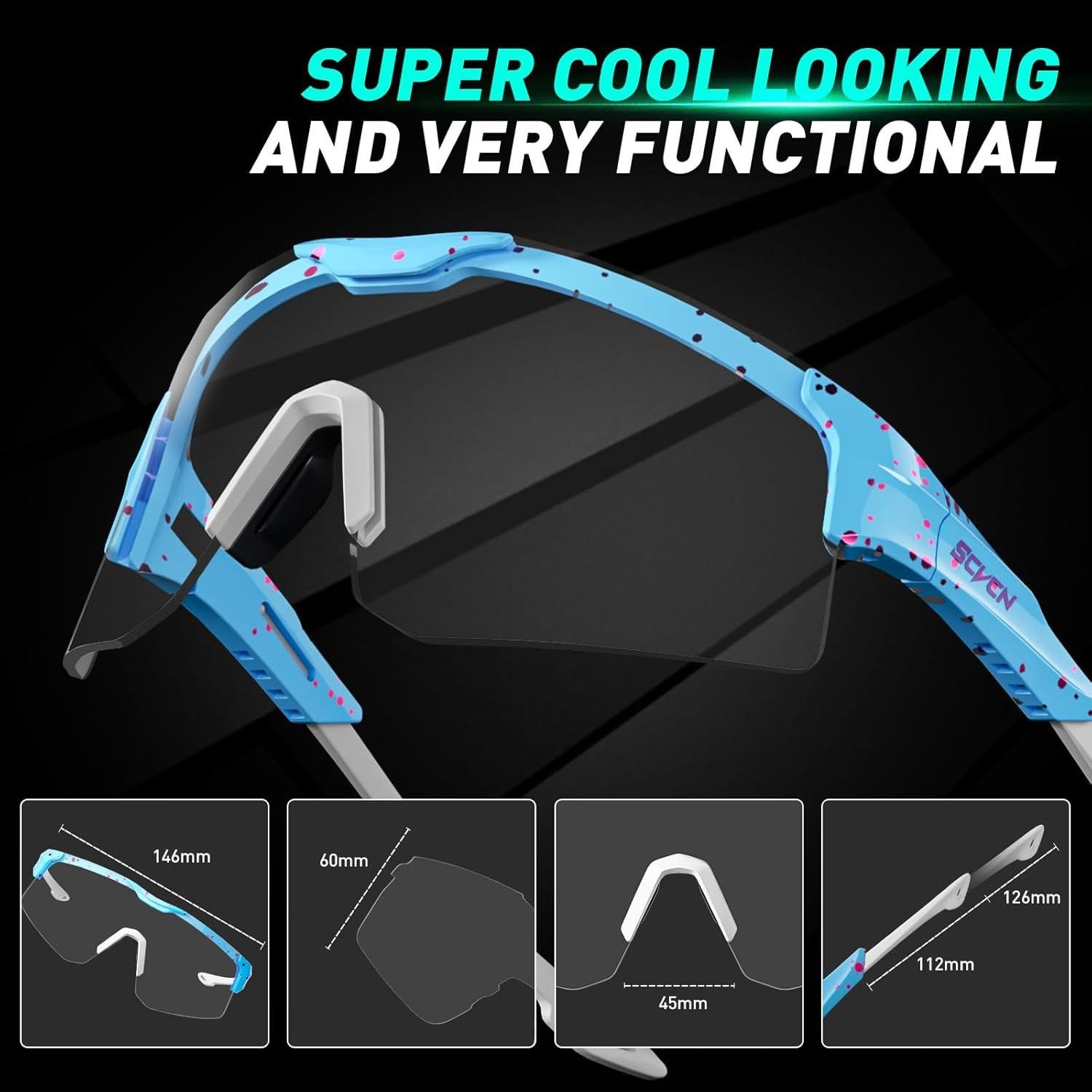 Gafas de Ciclismo KAPVOE Fotoquímicas UV400 Ajustables