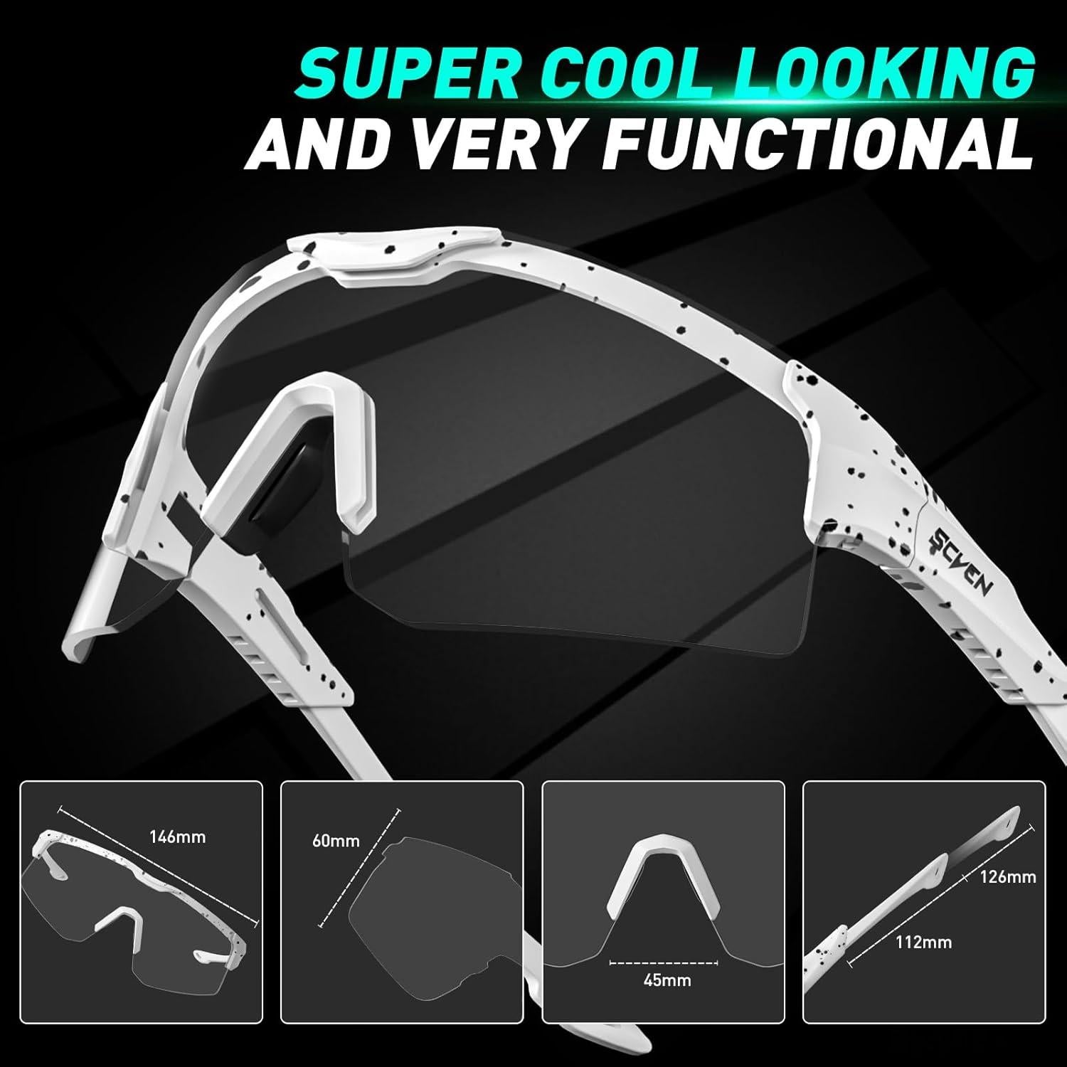 Gafas de Ciclismo KAPVOE Fotoquímicas UV400 Ajustables