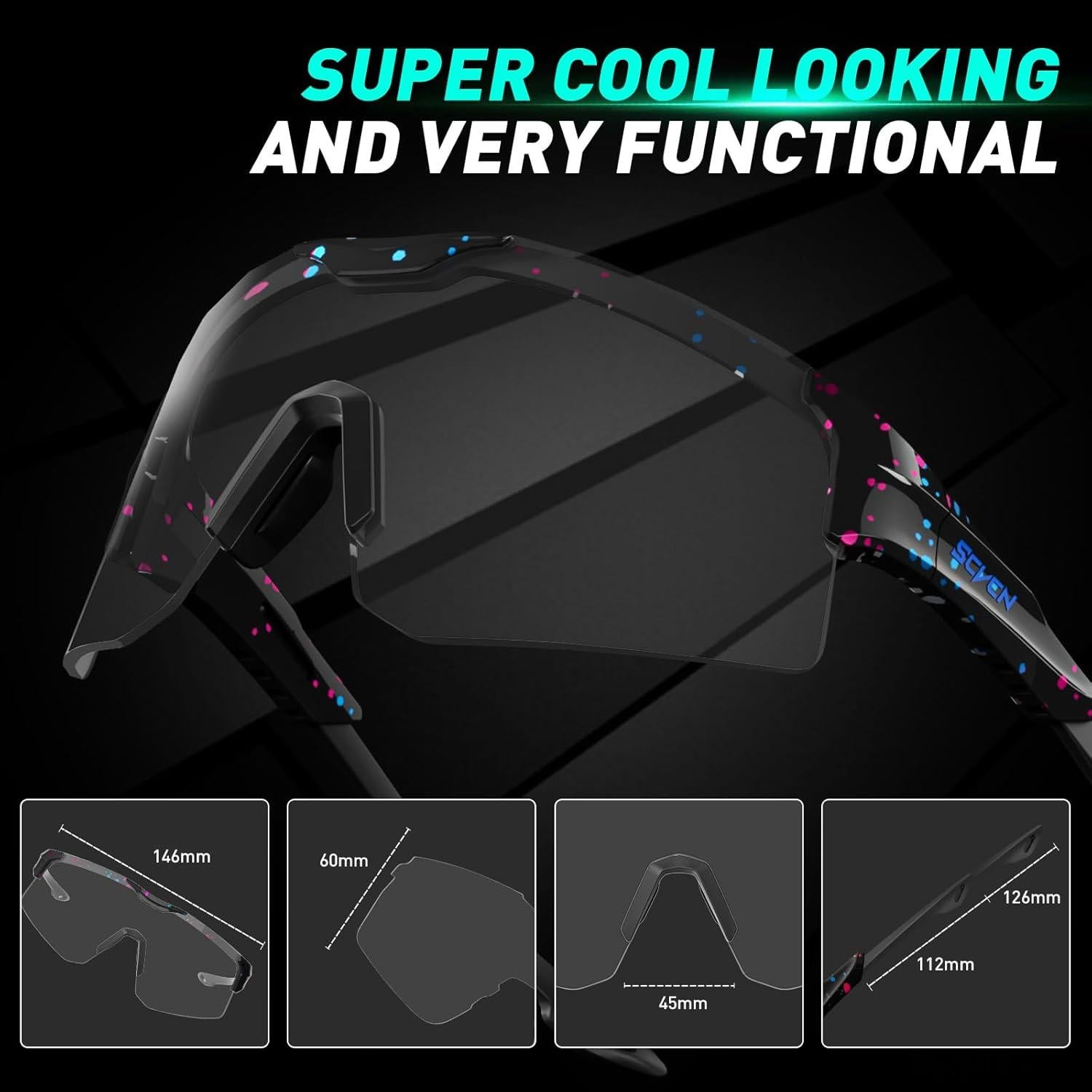 Gafas de Ciclismo KAPVOE Fotoquímicas UV400 Ajustables