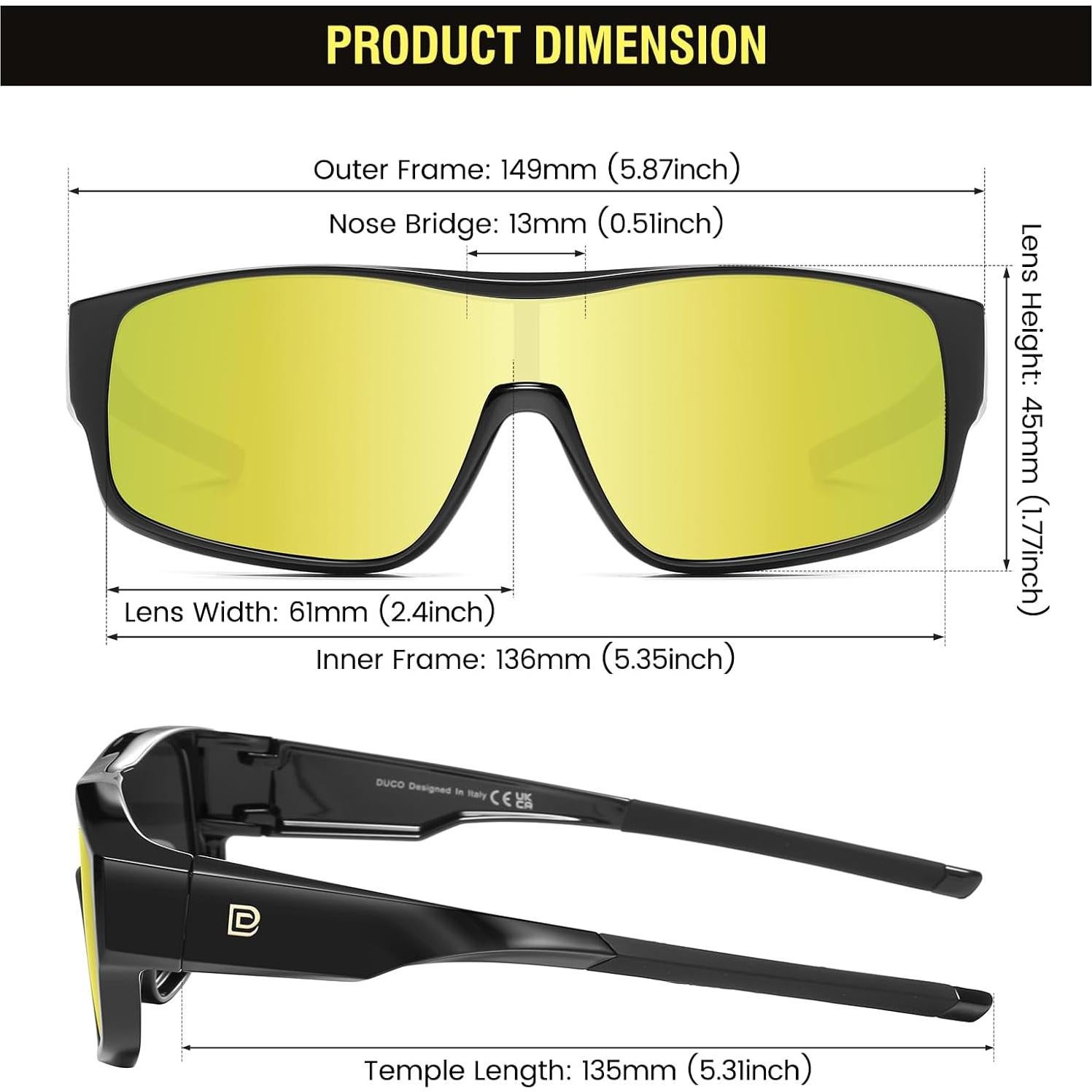 Gafas de sol polarizadas DUCO DC8980 ajuste deportivo UV400