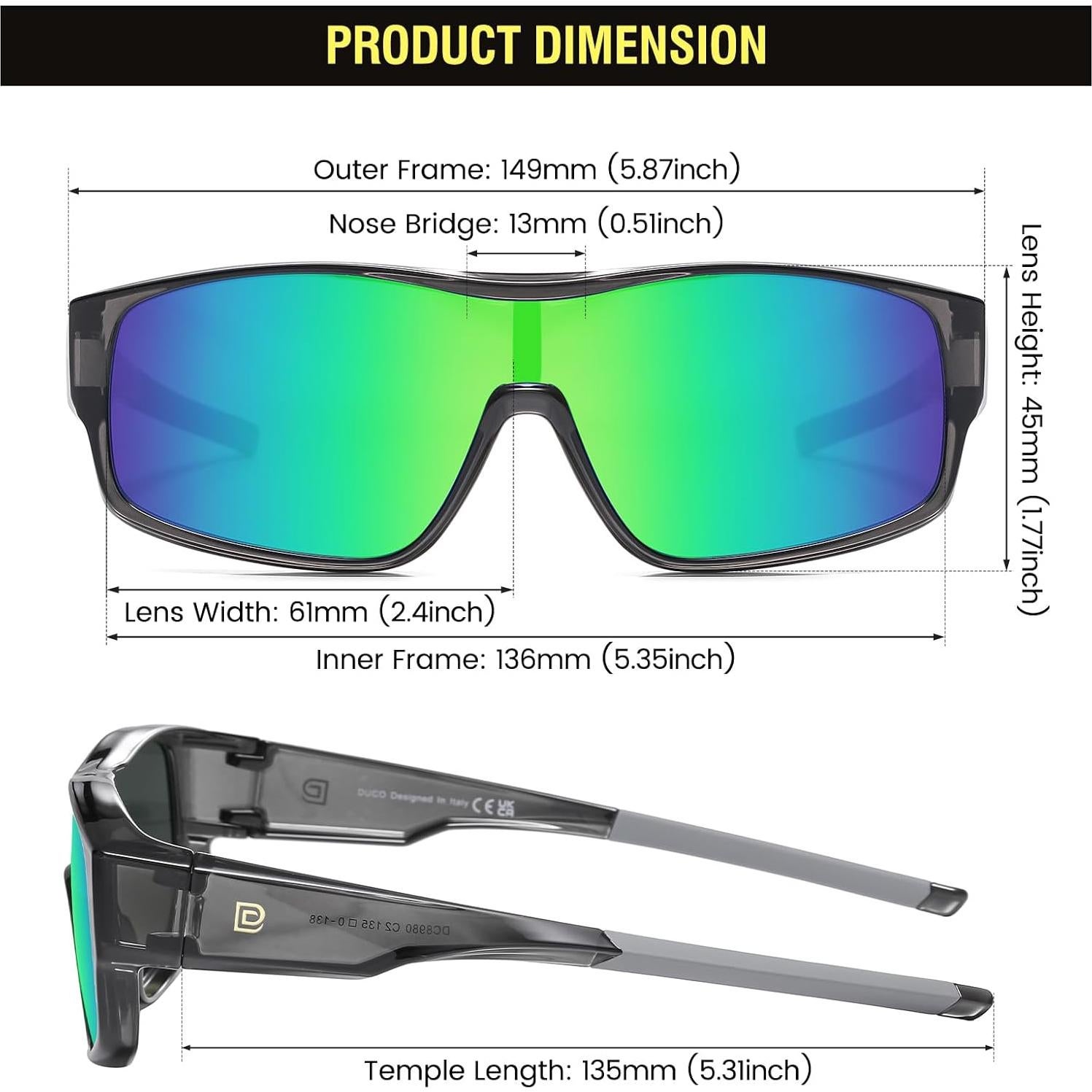 Gafas de sol polarizadas DUCO DC8980 ajuste deportivo UV400