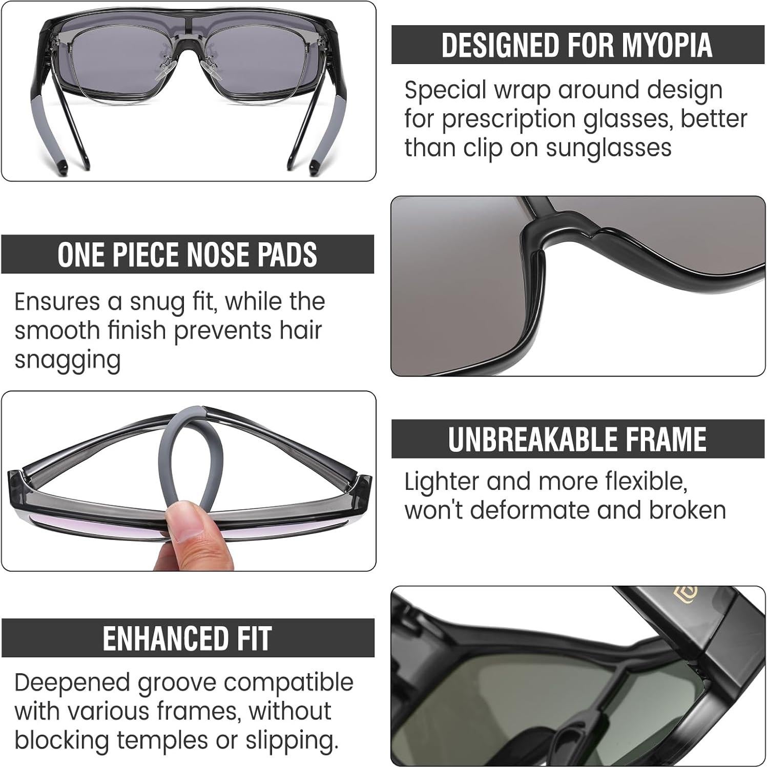 Gafas de sol polarizadas DUCO DC8980 ajuste deportivo UV400