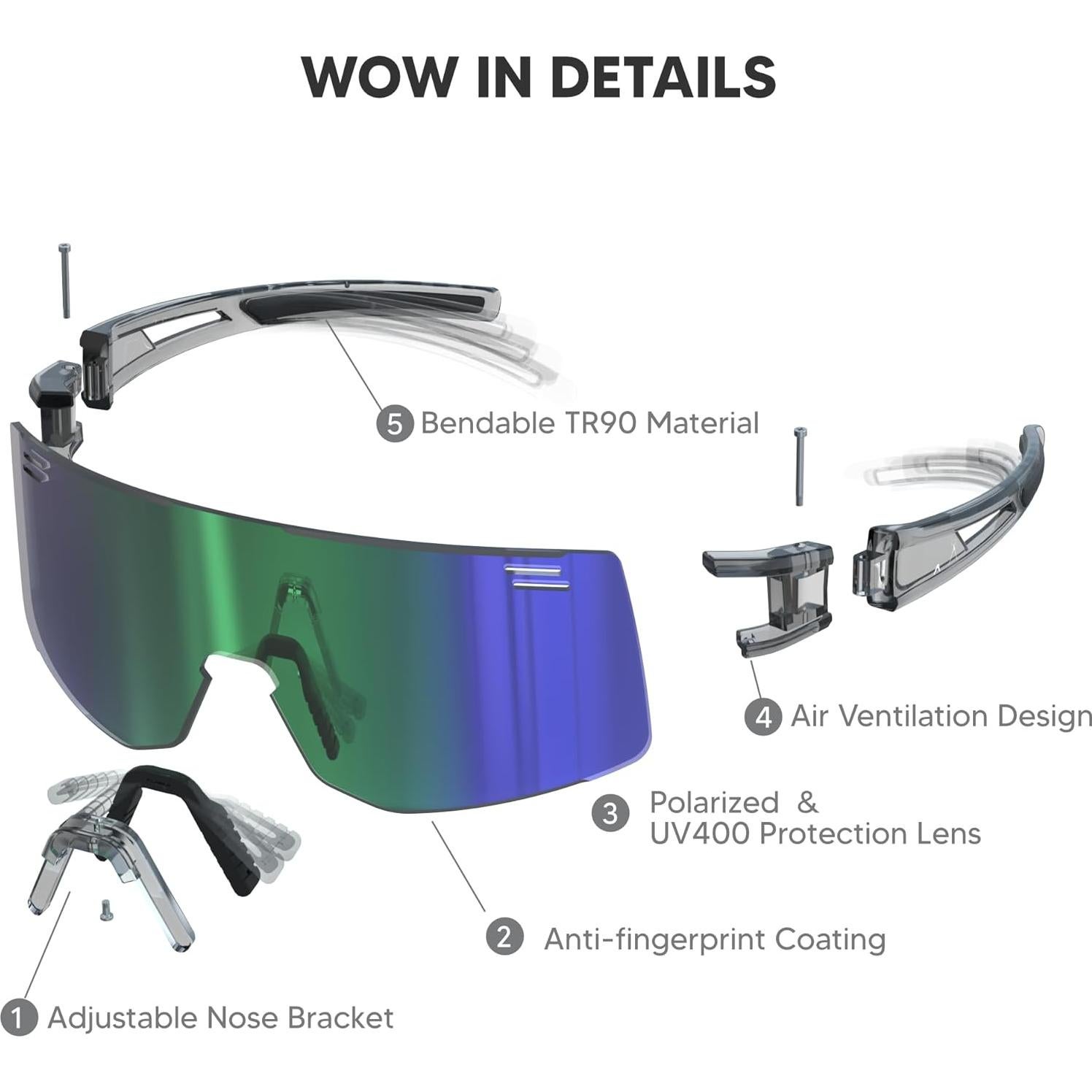 Gafas de Sol G2RISE CG01 UV400 para Ciclismo y Béisbol