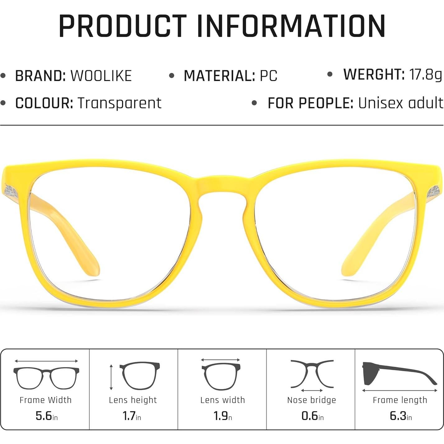 Gafas de Seguridad Antivaho Amarillo Limón para Adultos