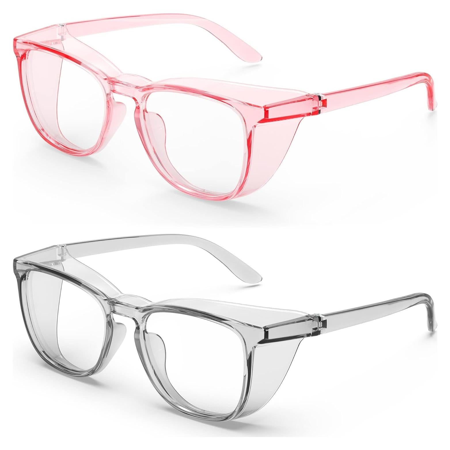 Gafas de Seguridad Anti-Vaho 2 Pack Rosa y Gris