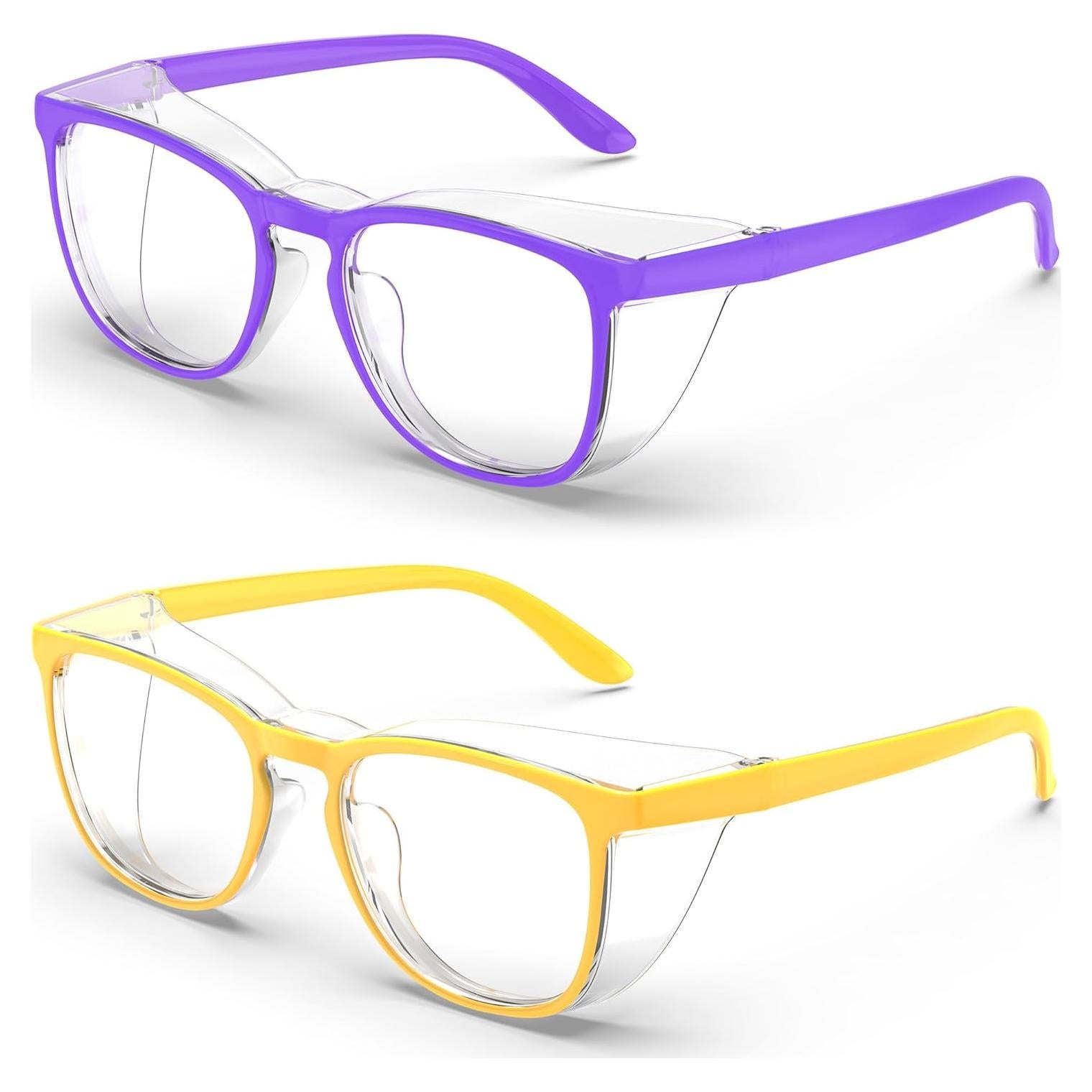Gafas de Seguridad Antivaho 2 Paquete Violeta y Amarillo