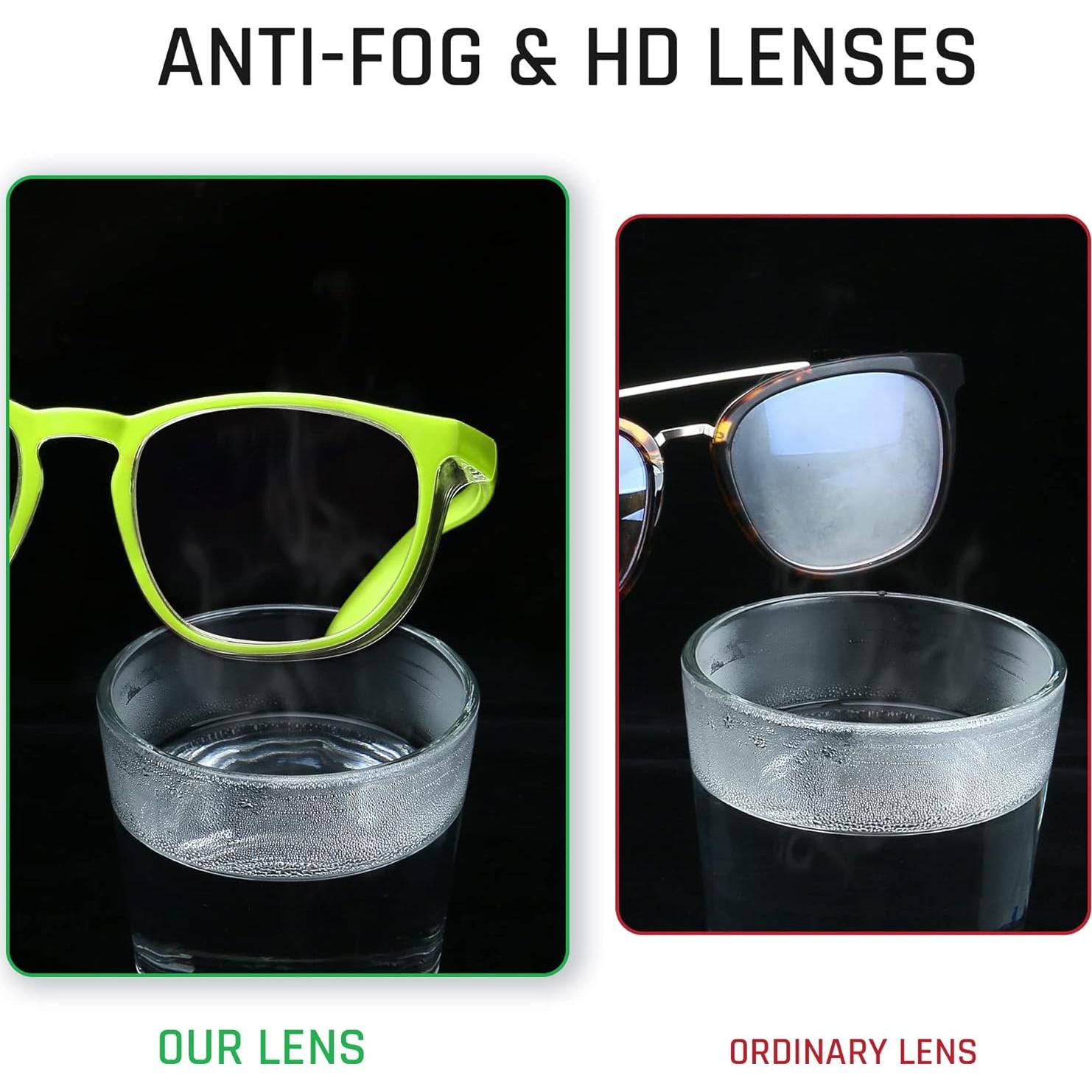 Gafas de Seguridad Anti-Vaho y Anti-Luz Azul - Verde Manzana