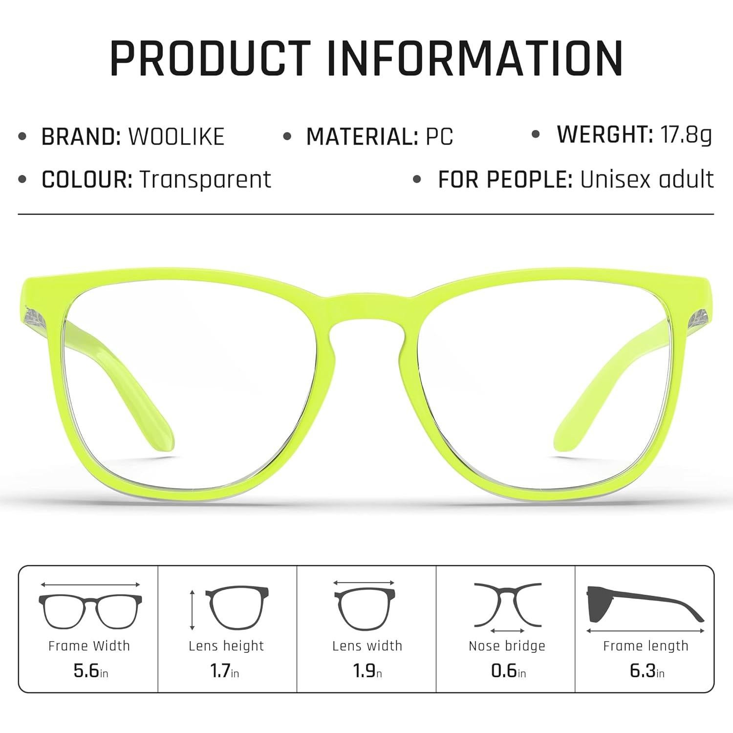 Gafas de Seguridad Anti-Vaho y Anti-Luz Azul - Verde Manzana