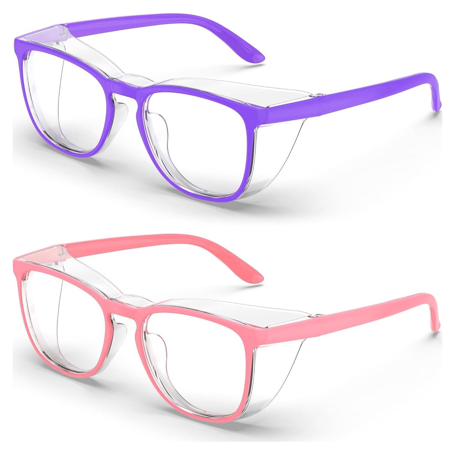 Gafas de Seguridad Anti-Vaho 2 Pack Violeta y Rosa Claro