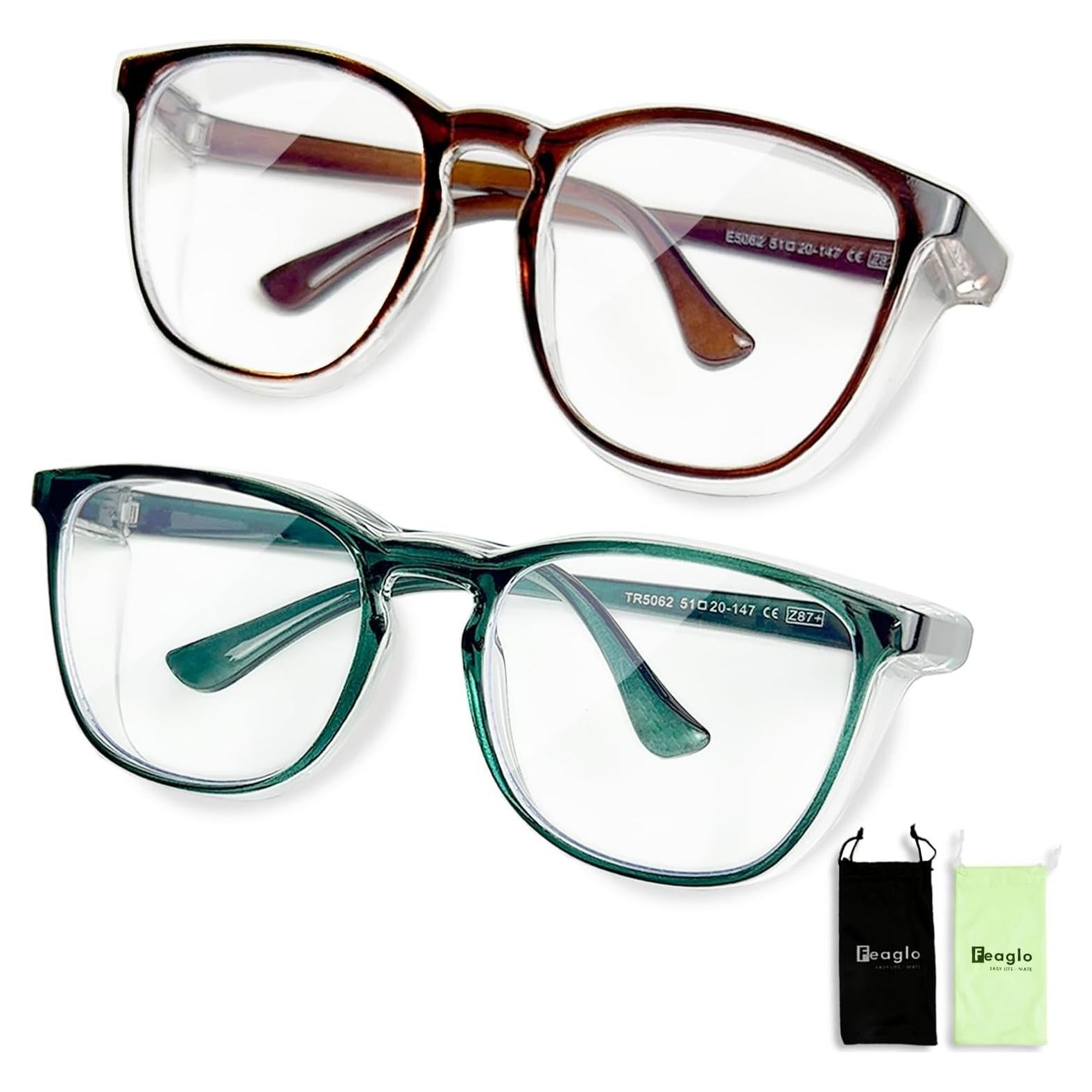 Gafas de Seguridad Feaglo Antivaho Verde Té con Protección Lateral