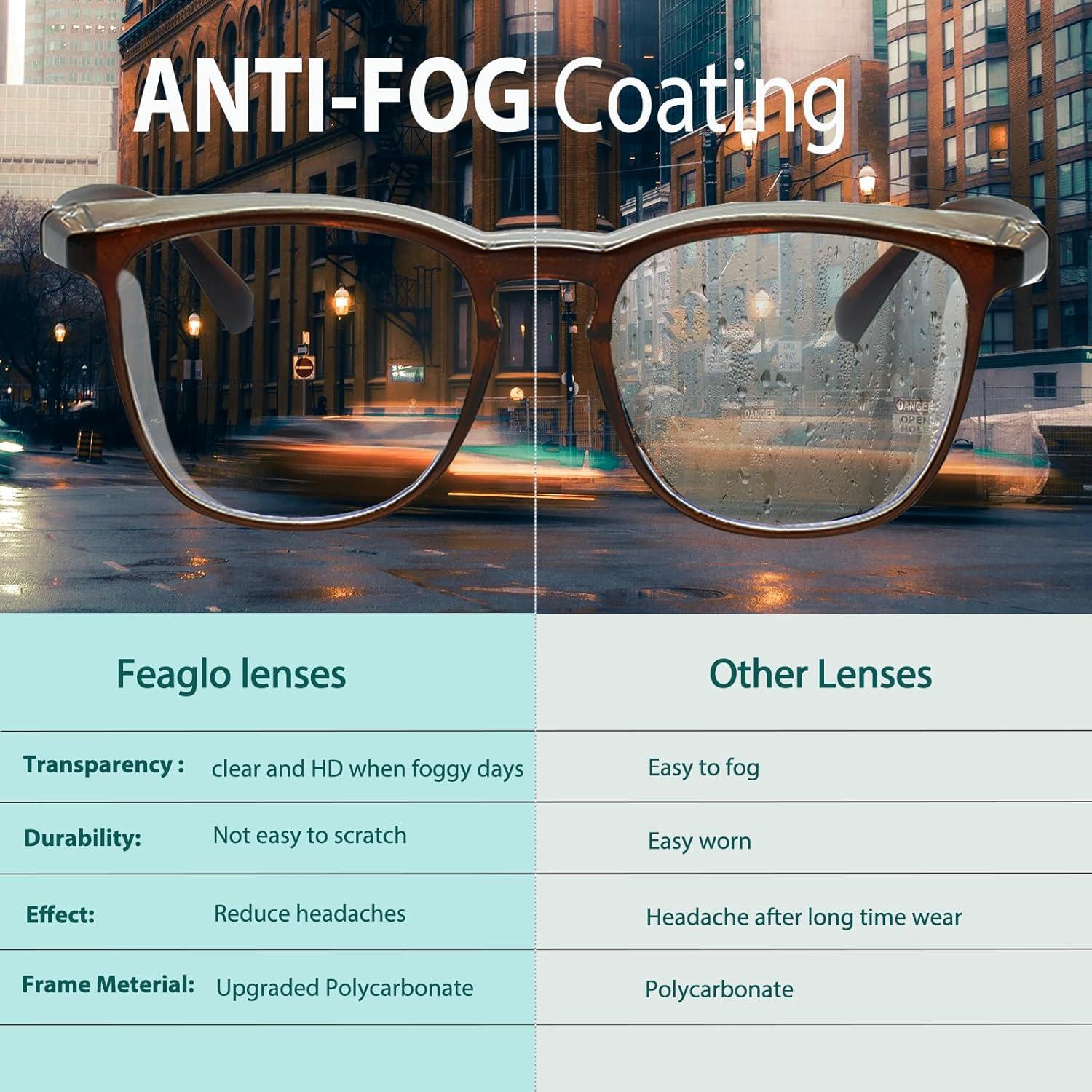 Gafas de Seguridad Feaglo Antivaho Verde Té con Protección Lateral