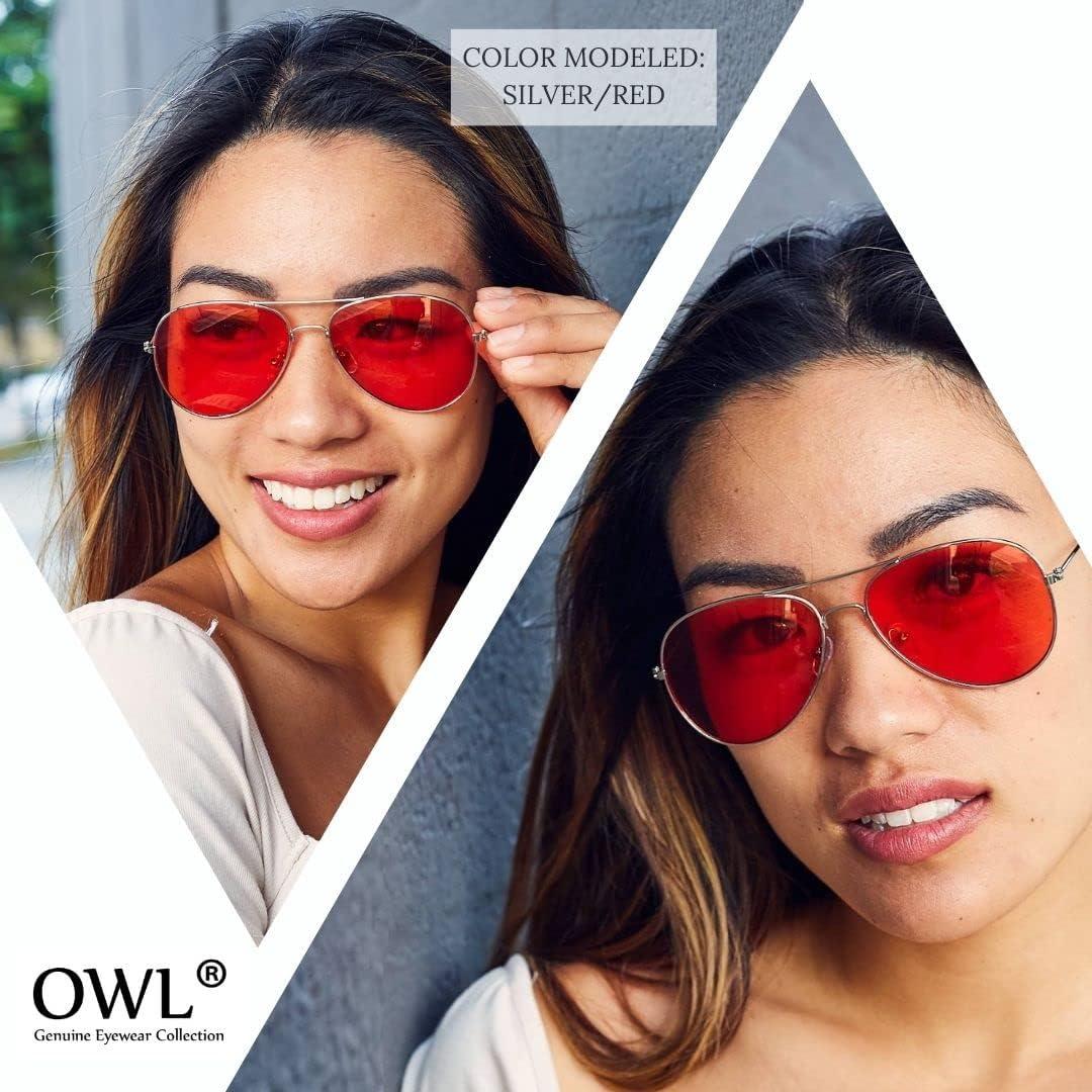 Gafas de Sol Aviador Metal UV Protección 55mm Plata Amarillo