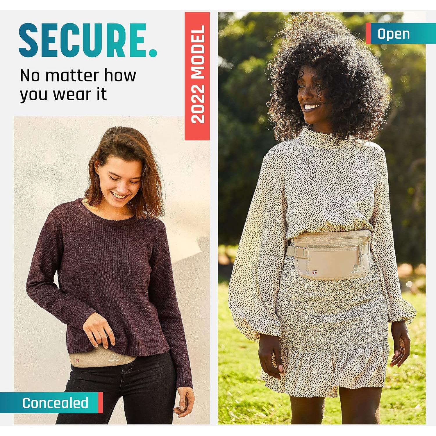 Cinturón de Dinero Oculto Alpha Keeper RFID 139,7 cm