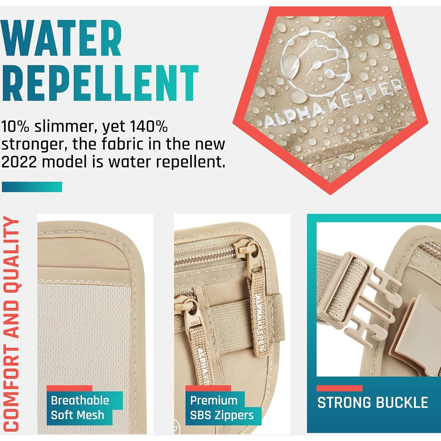 Cinturón de Dinero Oculto Alpha Keeper RFID 139,7 cm