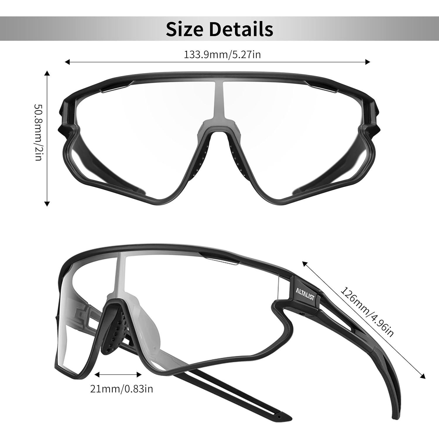 Gafas de Ciclismo ALTALIST UV400 Fotocromáticas Ajustables
