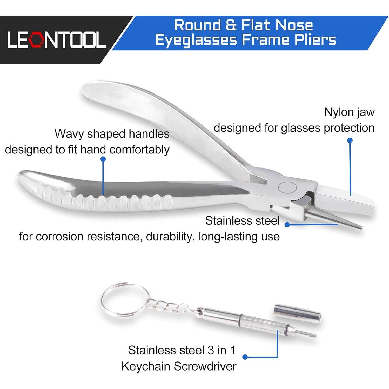 Alicates de Gafas LEONTOOL con Destornillador Mini 15 cm
