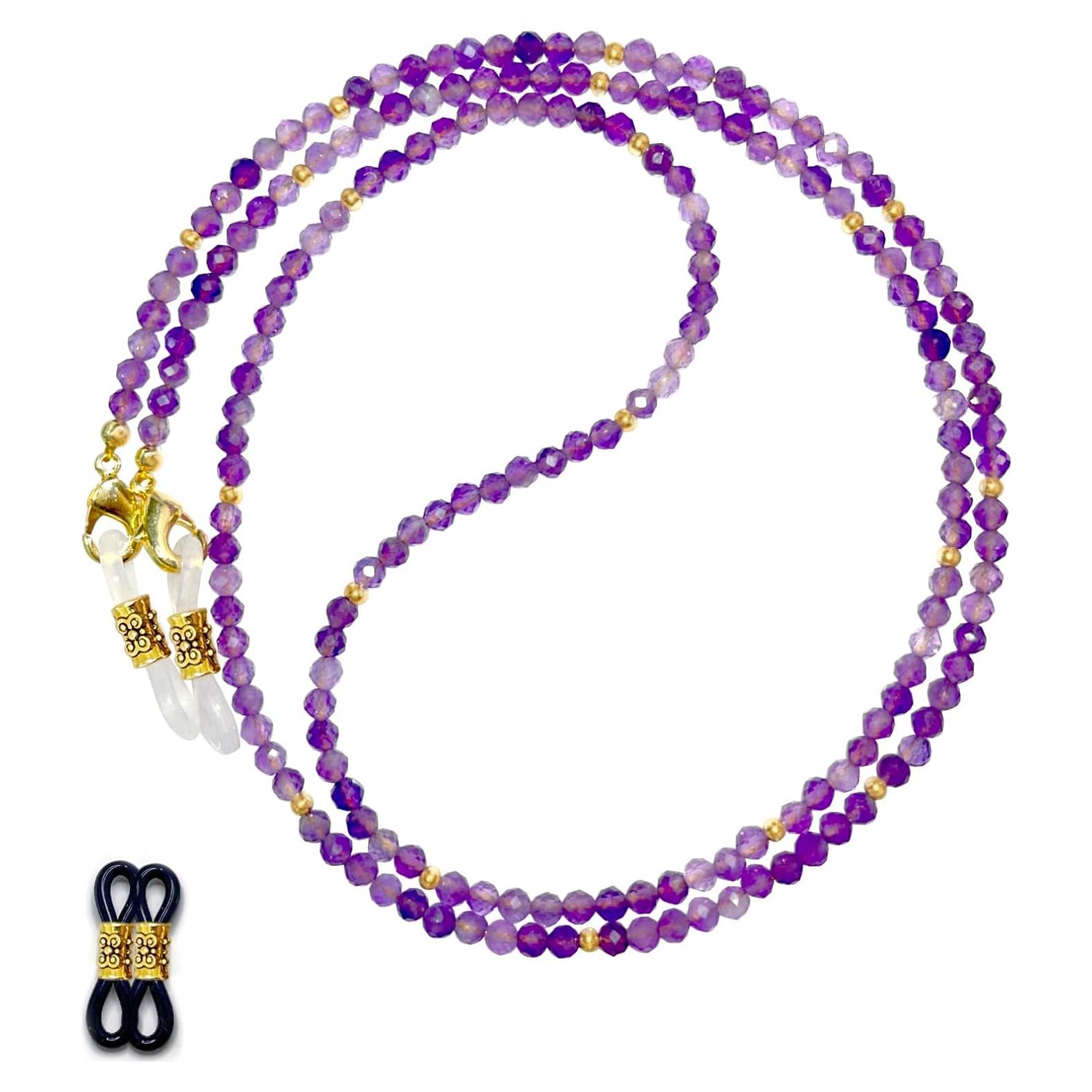 Cadena de Gafas Amatista con Charm Premium para Mujeres