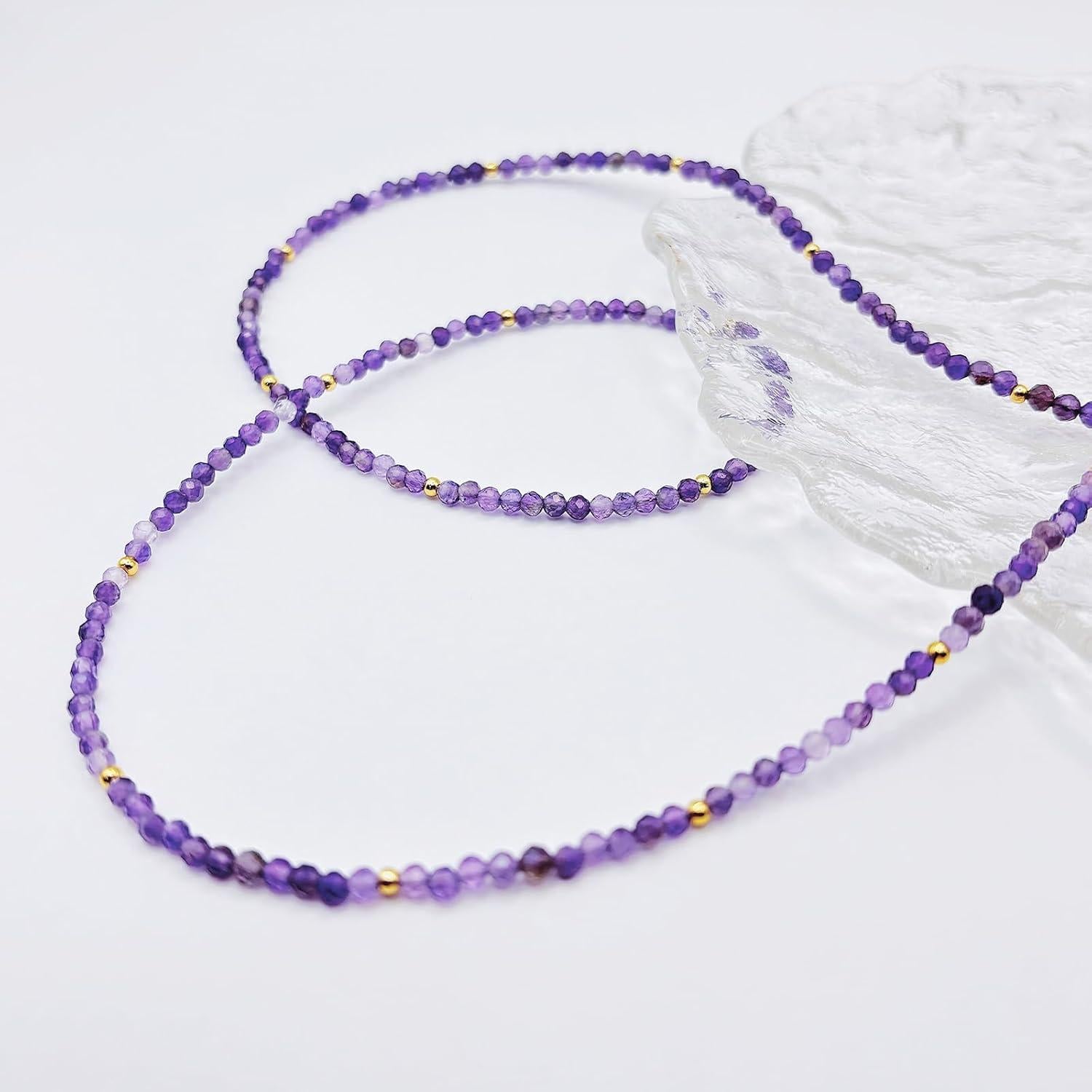 Cadena de Gafas Amatista con Charm Premium para Mujeres