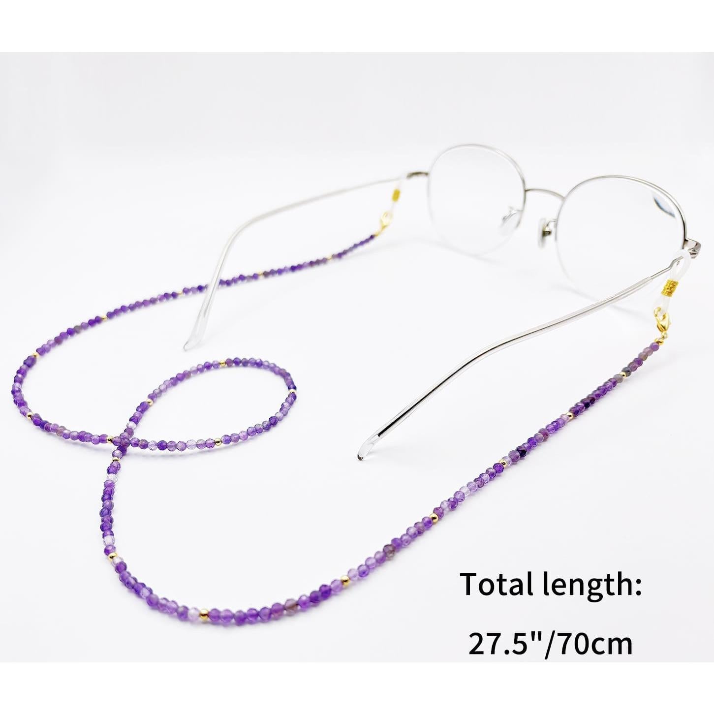 Cadena de Gafas Amatista con Charm Premium para Mujeres