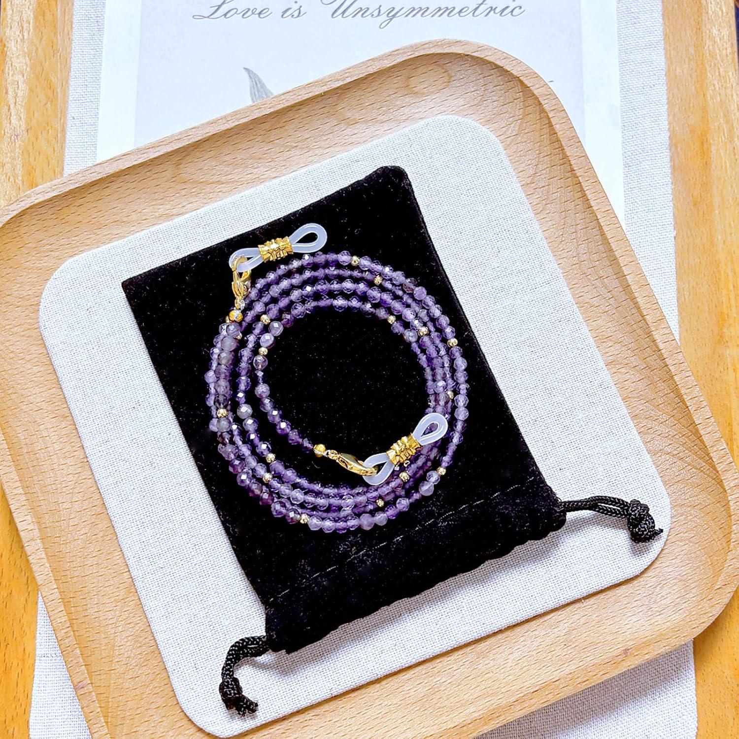 Cadena de Gafas Amatista con Charm Premium para Mujeres