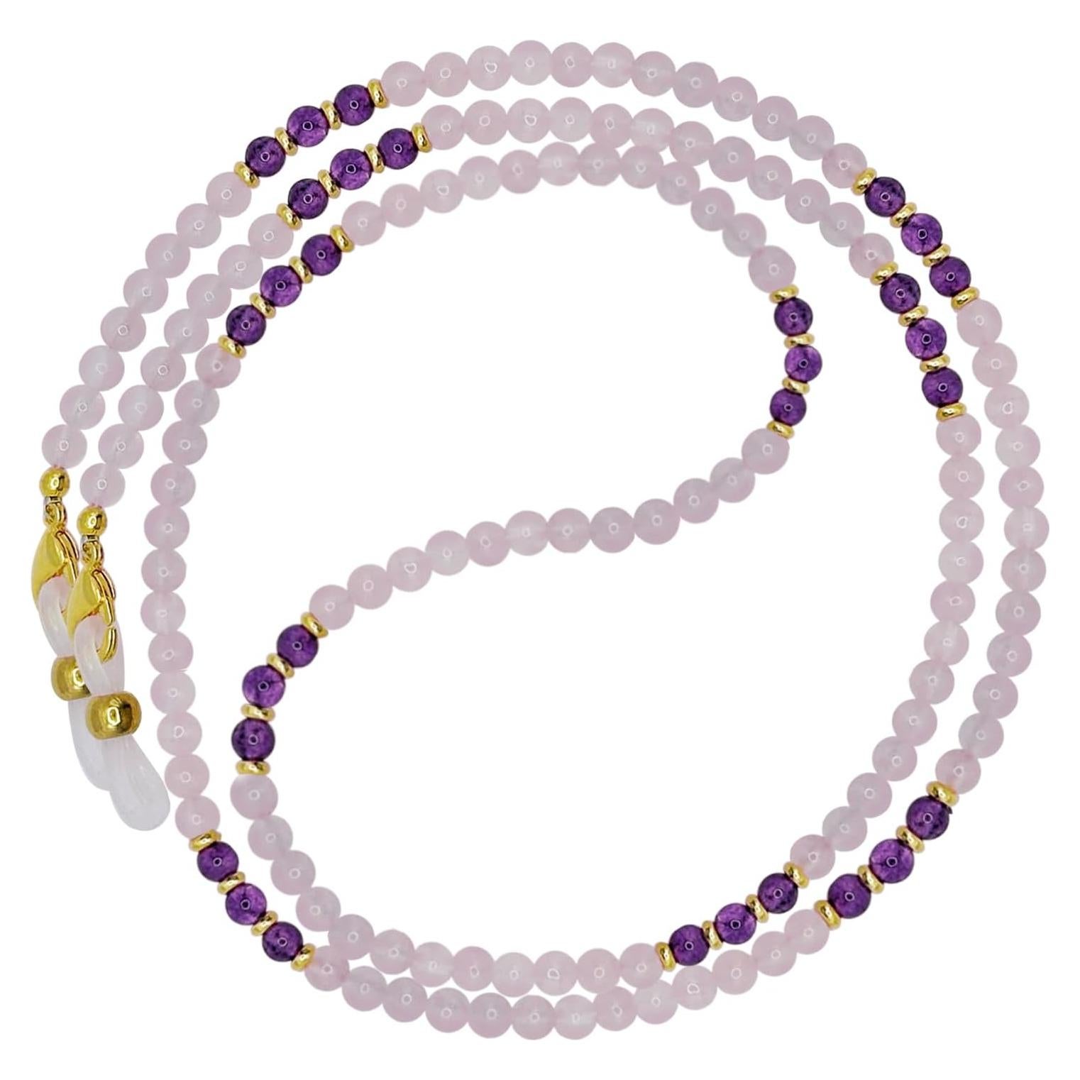 Cadena de Gafas de Cuentas Premium - 69.85 cm - Rosa Ametista