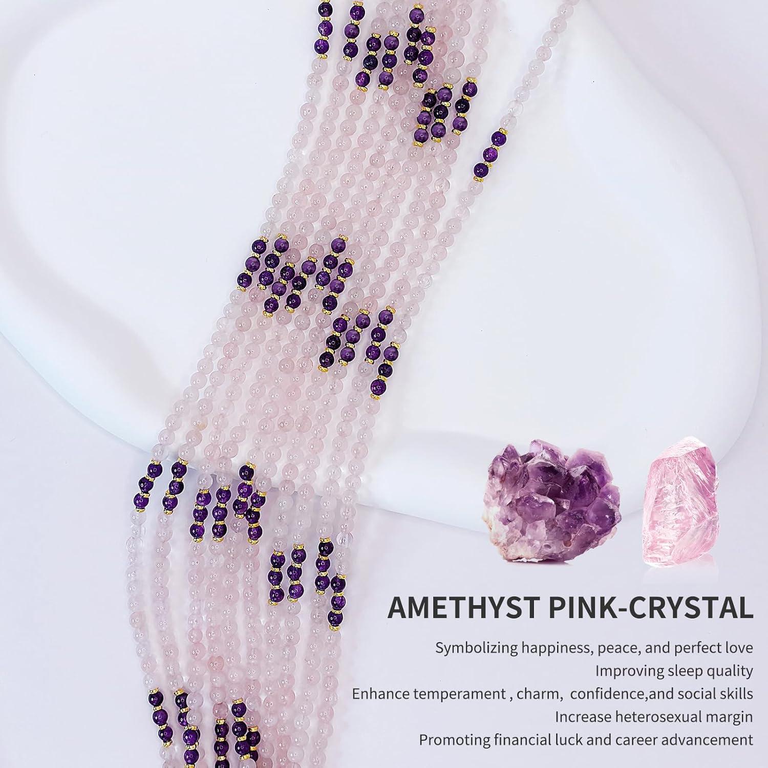 Cadena de Gafas de Cuentas Premium - 69.85 cm - Rosa Ametista