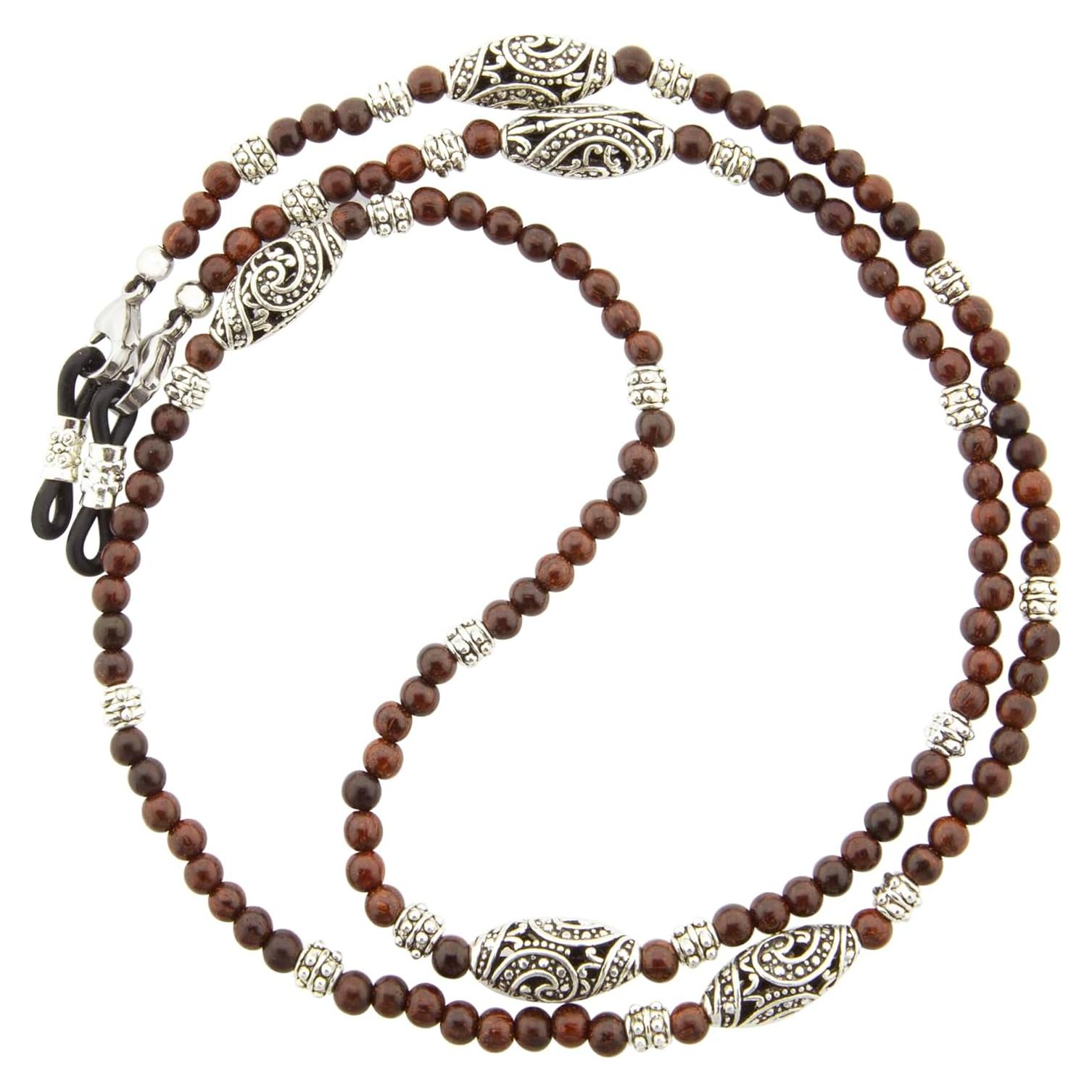 Cadena de Gafas de Moda con Cuentas - Madera de Rosa