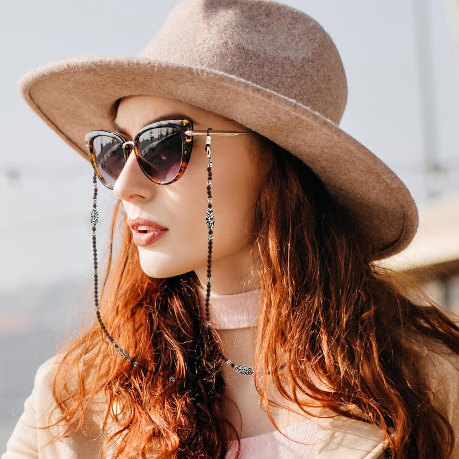 Cadena de Gafas de Moda con Cuentas - Madera de Rosa