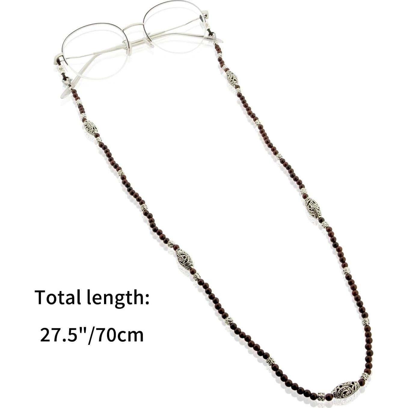 Cadena de Gafas de Moda con Cuentas - Madera de Rosa