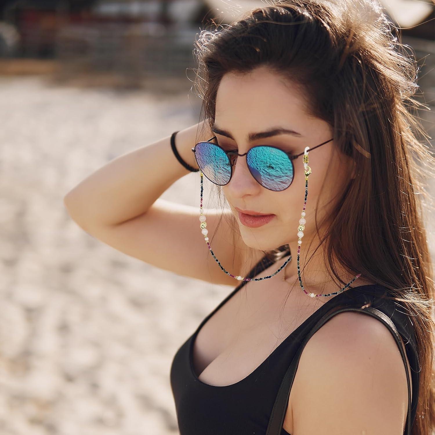 Cadena de Gafas Elegante con Perlas Rosa - Correa Unisex