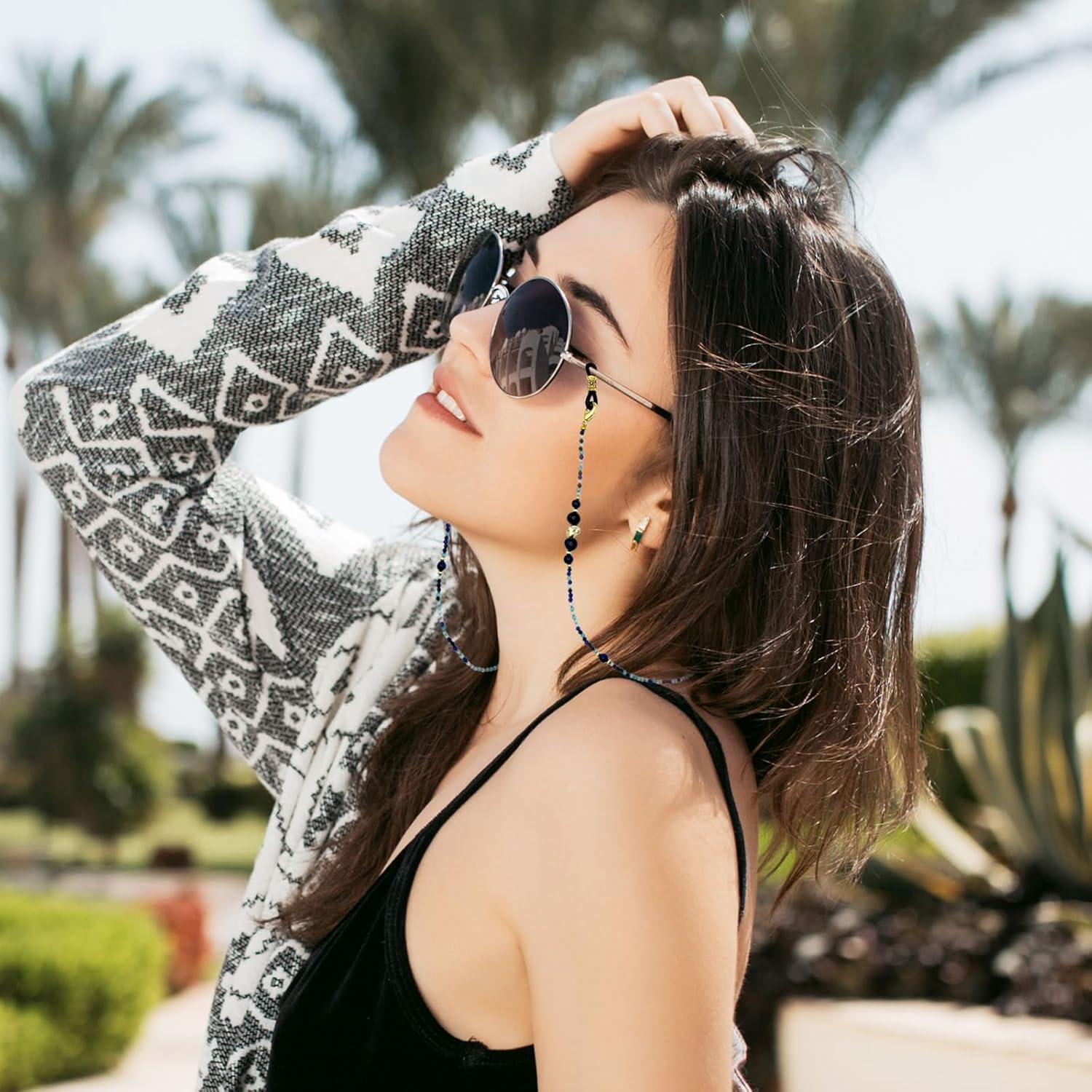 Cadena de Gafas Elegante con Perlas y Charm Premium