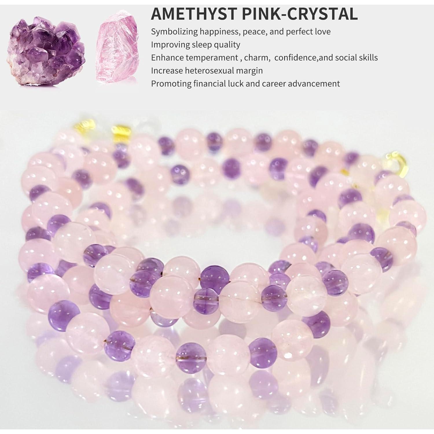 Cadena de Gafas de Moda con Cuentas - Cristal Rosa-Púrpura