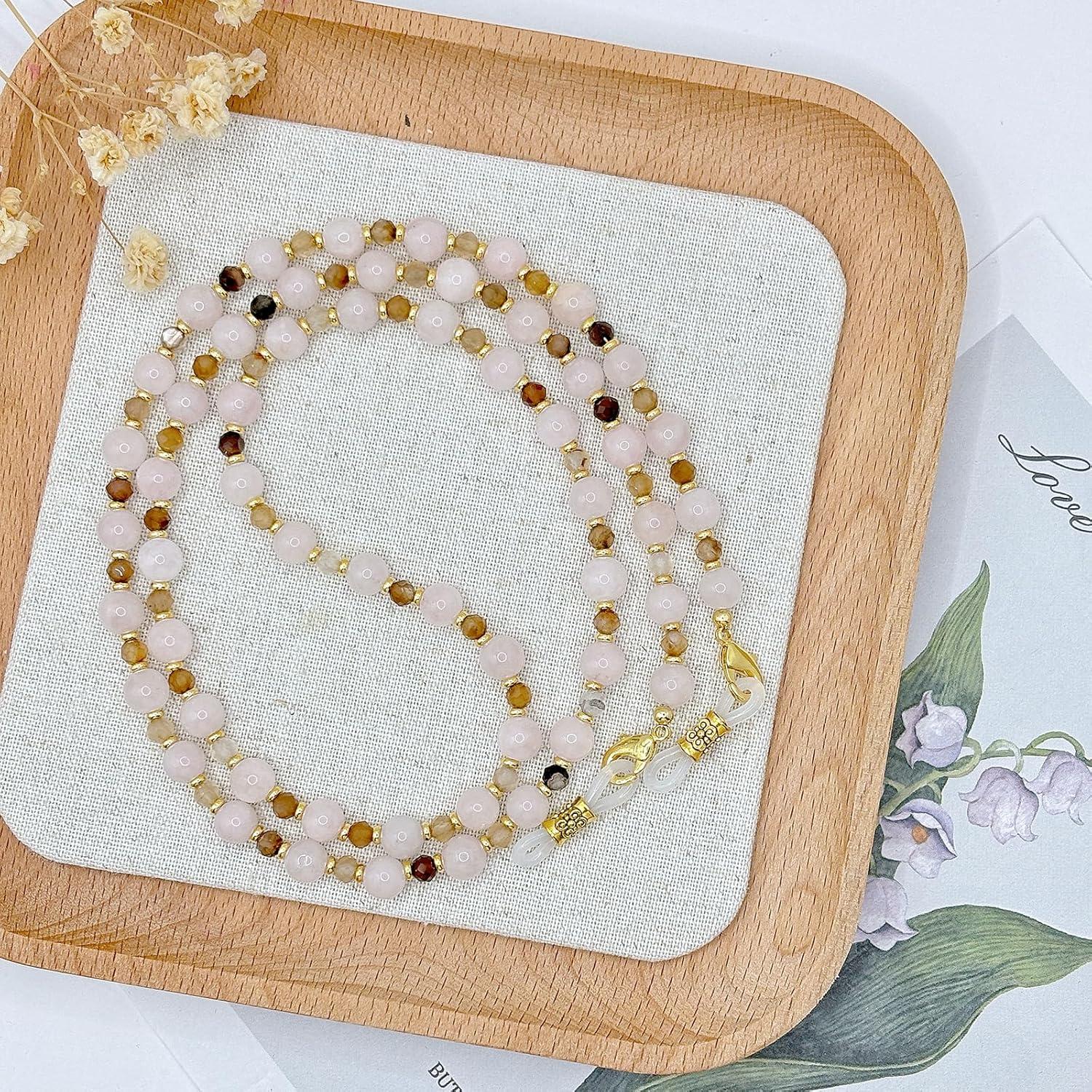 Cadena de Gafas Elegante con Perlas y Cobre 69.85 cm