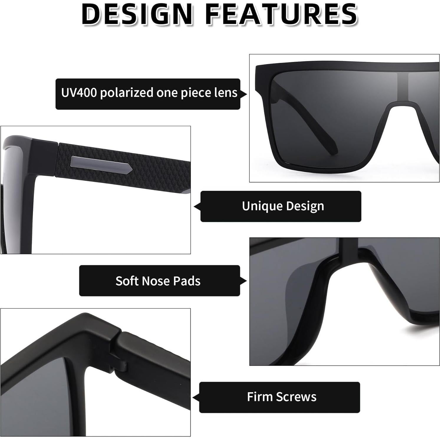 Gafas de Sol Polarizadas GLINDAR UV400 Cuadradas para Hombres y Mujeres