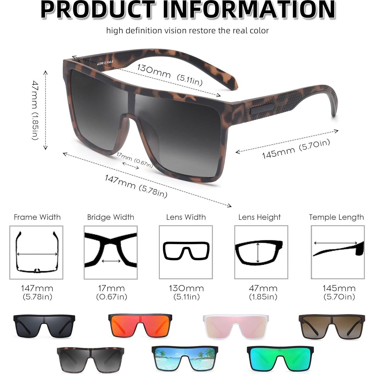 Gafas de Sol Polarizadas GLINDAR Montura Plana UV400