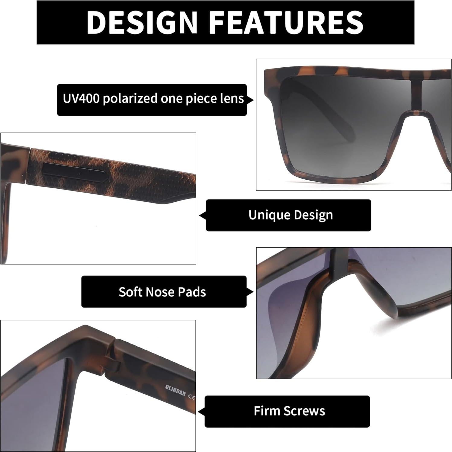 Gafas de Sol Polarizadas GLINDAR Montura Plana UV400