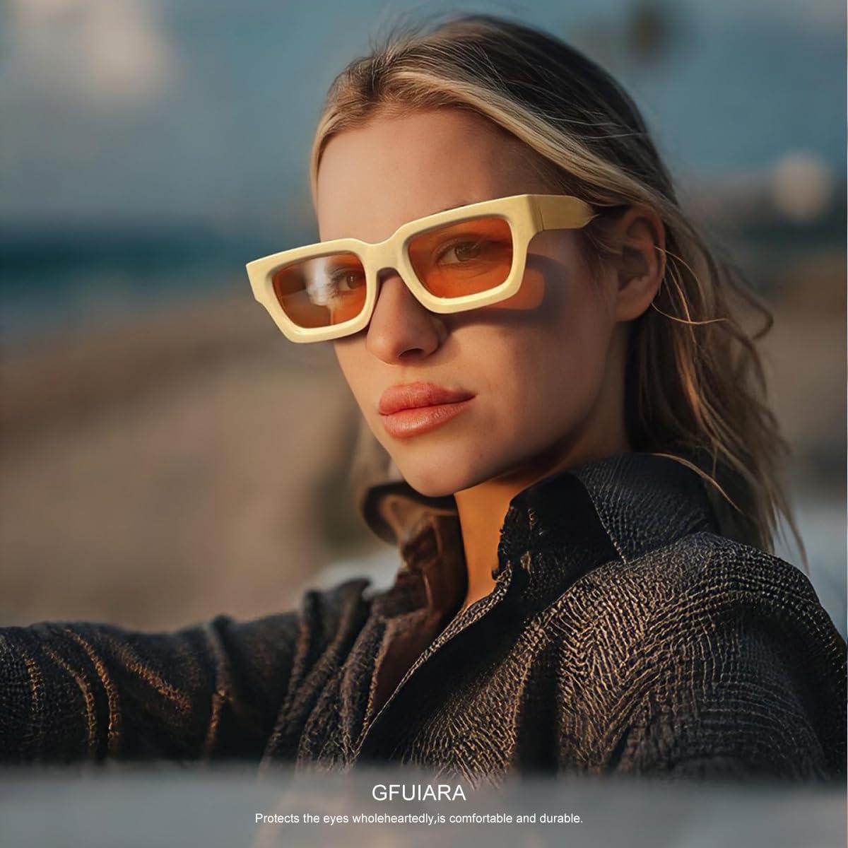 Gafas de Sol Cuadradas UV400 GFUIARA Unisex Beige