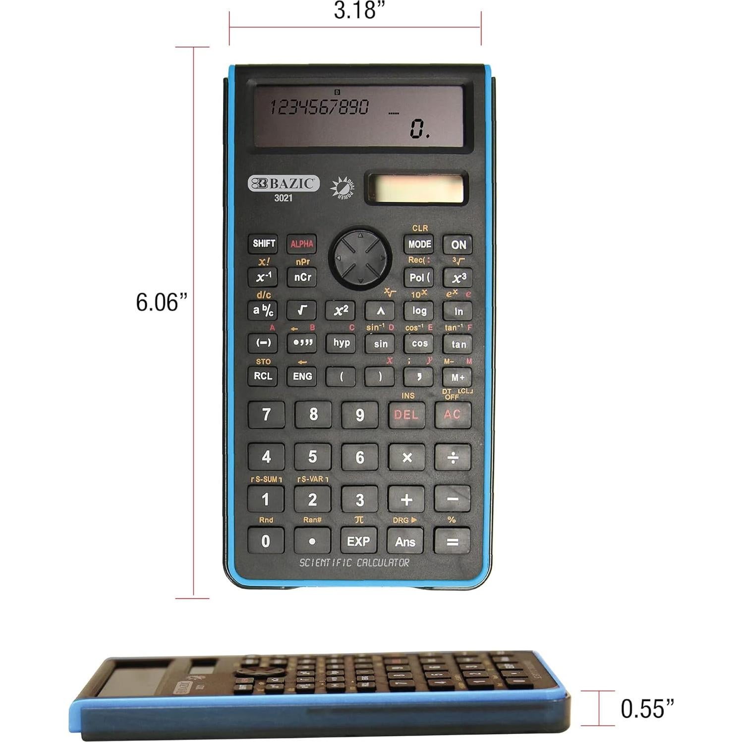 Calculadora Científica BAZIC 240 Funciones Doble Batería Solar