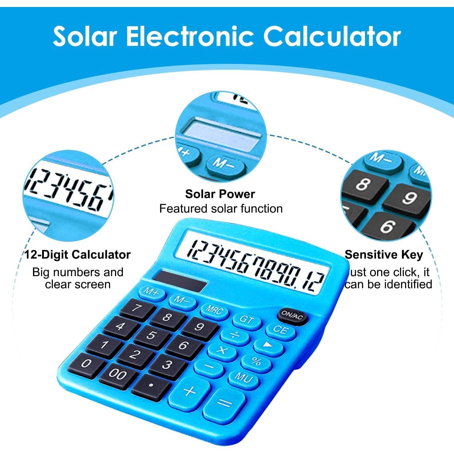 Calculadora de Escritorio Bulexy K201 12 Dígitos Solar y Batería