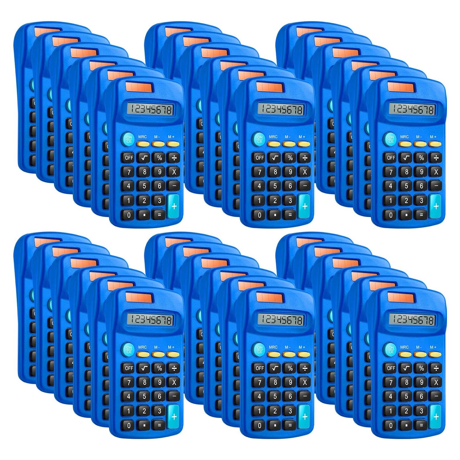 36 Calculadoras de Mano RXLWYUNLAE Pocket Azul Solar Doble Poder