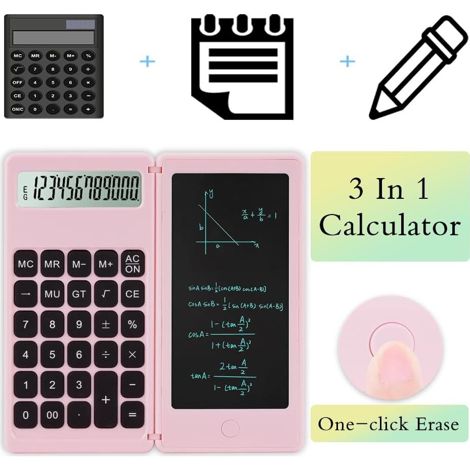 Calculadora de Escritorio iPepul TJSQ Rosa con Bloc de Notas