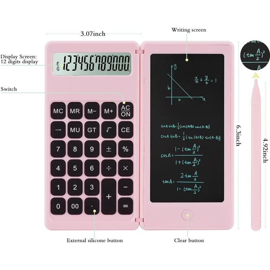 Calculadora de Escritorio iPepul TJSQ Rosa con Bloc de Notas