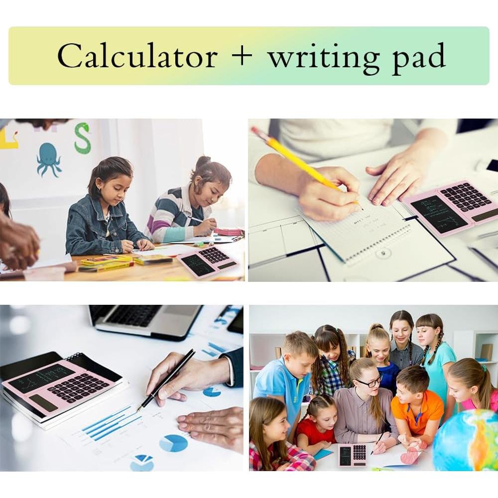 Calculadora de Escritorio iPepul TJSQ Rosa con Bloc de Notas